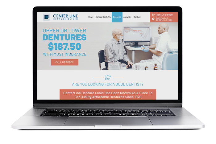 Center Line Denture Clinic Website