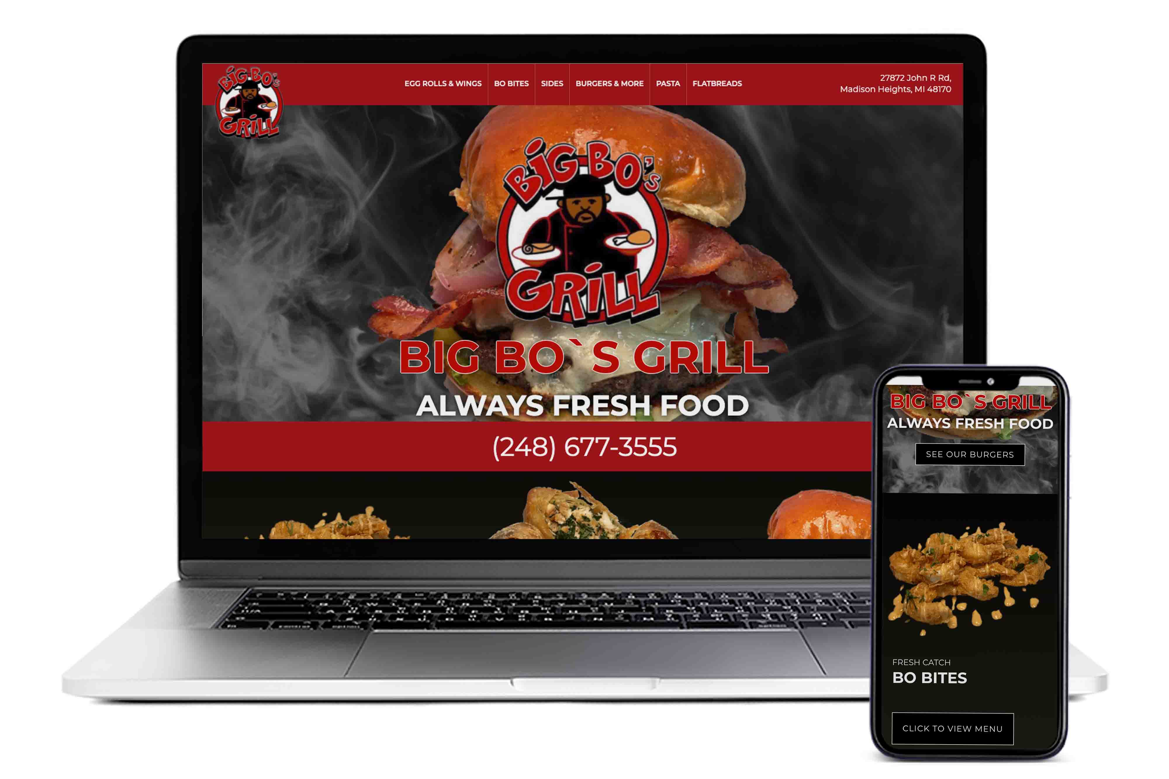 Big Bo's Grill Website